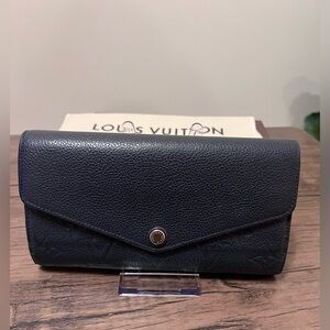 LV wallet- Sarah Empreinte Wallet in Blue
